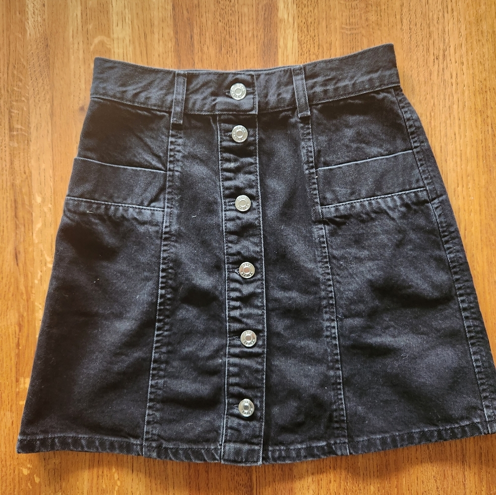 Button Jean Skirt